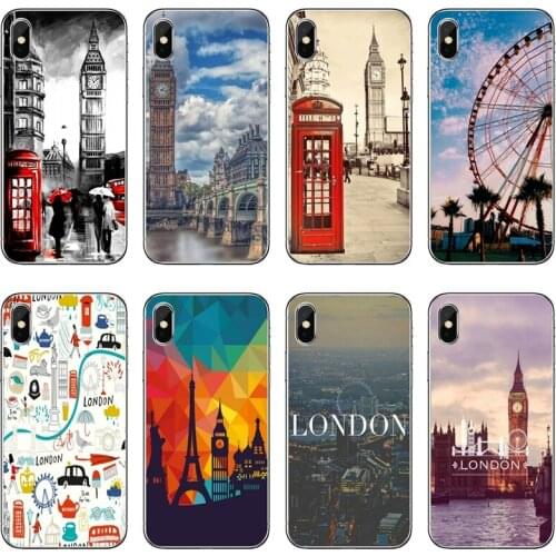 London Travel Transparent Phone Case For iPhone 12 11 Pro Max Mini XS Max XR X 8 7 Plus 6 6S Plus 5 5S SE 2020