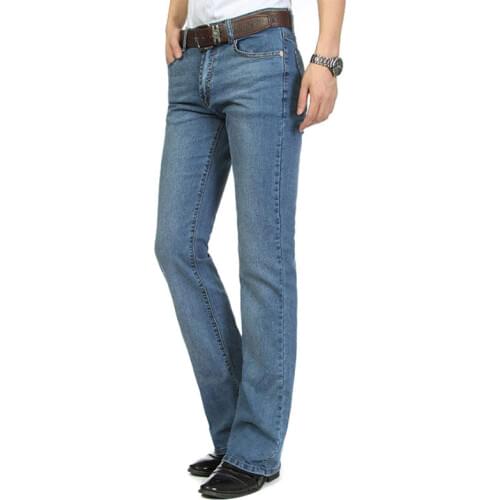 Jeans Men 2020 New Mens Light Blue Jeans Elastic Flare Pants Mens Micro Pants Slim Jeans More Sizes 26-36 38 40