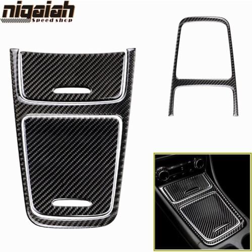 Carbon Fiber Center Console Frame Cigarette Lighter Sticker Trim for Mercedes Benz CLA GLA A Class 2013-2018 Interior Decoration