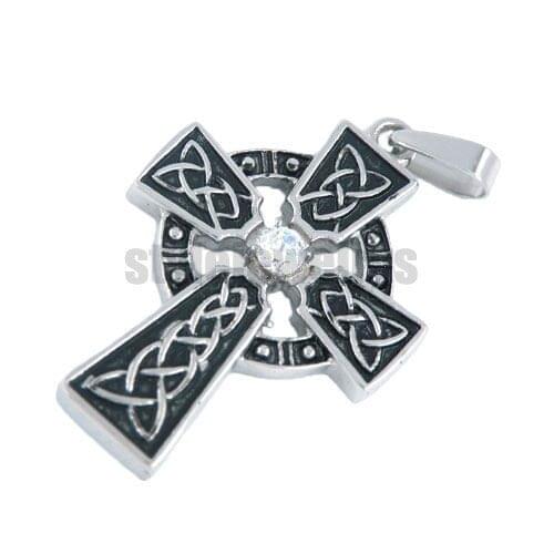 Claddagh Style Stone Iron Cross Pendant Stainless Steel jewelry Fashion Celtic Knot Motor Biker Pendant Wholesale SWP0022A