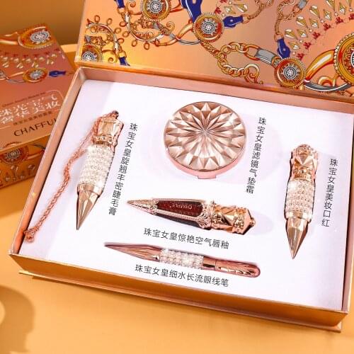 NEW makeup set 5PCS/SET kit Lipstick lip glaze air cushion bb cream mascara eyeliner kit de maquillaje COSMETIC make up kit