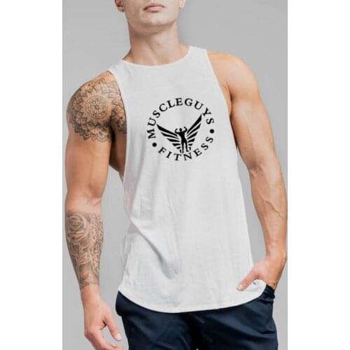 Muscleguys Brand clothing fitness tank top men cotton sleeveless shirt bodybuilding vest fitness gyms tracksuits muscle clothes