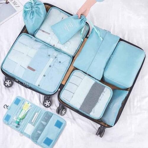9-piece Set Of Travel Organizer Suitcase Package Storage Case Hand Held Clothes Luggage Sorting Bag Clothes Organizer