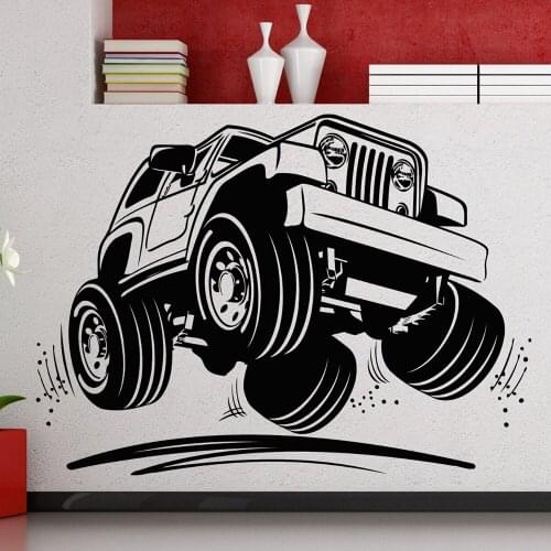 Truck Wall Decal Cool Car Wall Sticker Vinyl Art Wall Decor for Nuraery Boys Room Deocration Design Removable Wallpaper X480