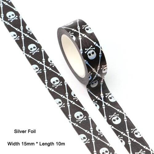 NEW 10pcs/Lot 15MM*10M Halloween Foil Halloween Skull Ghost Decorative Washi Tape Wholesale Masking Tape washi tape stickers