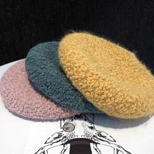 New 100% Wool Berets Autumn Winter French Classic Solid Wool Beret Women Painter Hat Vintage Berets Caps Female Warm Walking Cap