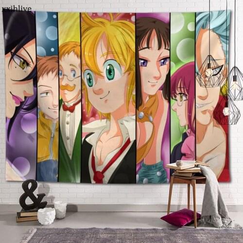 New Arrival Custom Anime The Seven Deadly Sins Printing Tapestry More Size Home Living Room Bedroom Decorative Wall Blanket