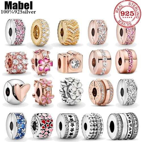 New Original 925 Sterling Silver Sparkling Freehand Heart Bead Charms Rose Gold Fit Pandora charm Bracelets Women DIY Jewelry