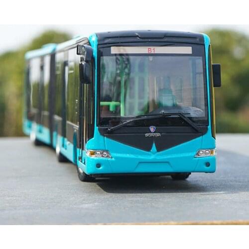 Original factory authentic Changzhou Changlong Blue 1:42 Scale Diecast Scania Articulated BRT Bus Model for GIFT
