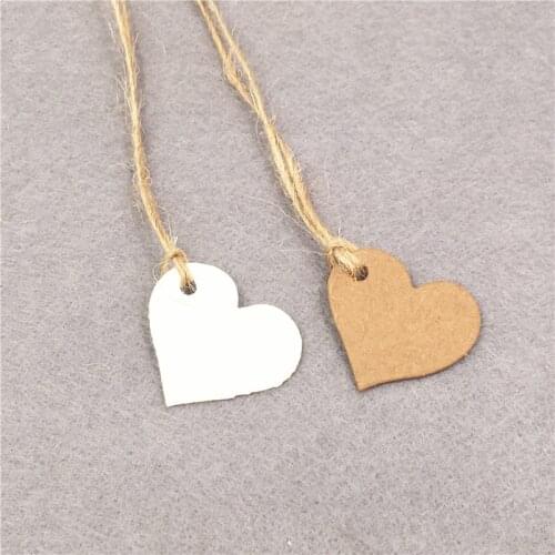 Heart Shape Kraft Paper Hang Tags Cardboard Mini Size Labels Lovely Birthday Gift Decoration Price Tags Notes Labels 200Pcs/Lot