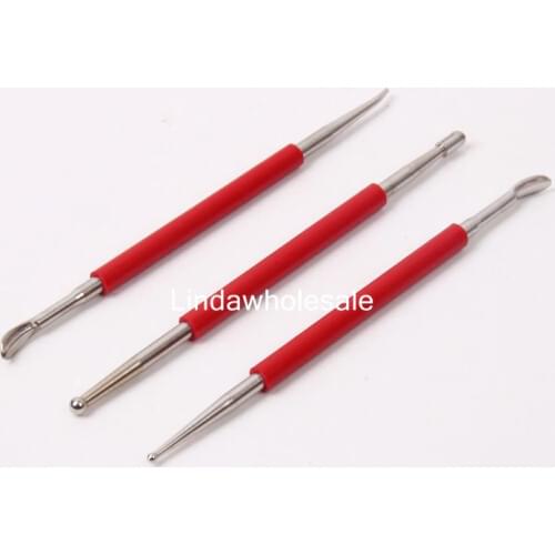 Handmade leather diy leather carving stroke pen drawing pen double stylus,Cowhide pressure wipers