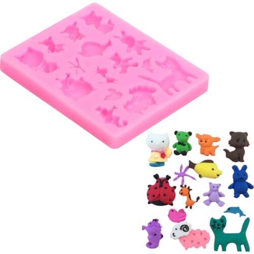 Silicone Cute Animals Mold for Fondant Cake Bread Jelly Chocolate Ice Pudding Food-grade Cake Decorating Tools