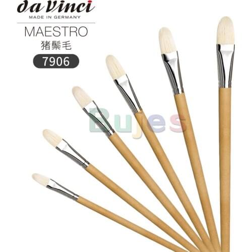 Da Vinci MAESTRO 7906 Hog Bristle , Semi Round Head ,oil Painting Brush, Texture of Bristles Is Coarse and Obvious
