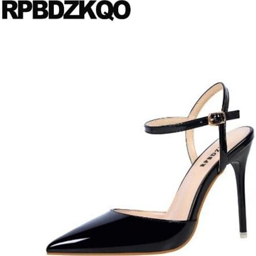 Women Scarpin Shoes Nude Pointed Toe Heels Chic Patent Leather Wine Red Super Black High Pumps Extreme Designer Ultra Slingback