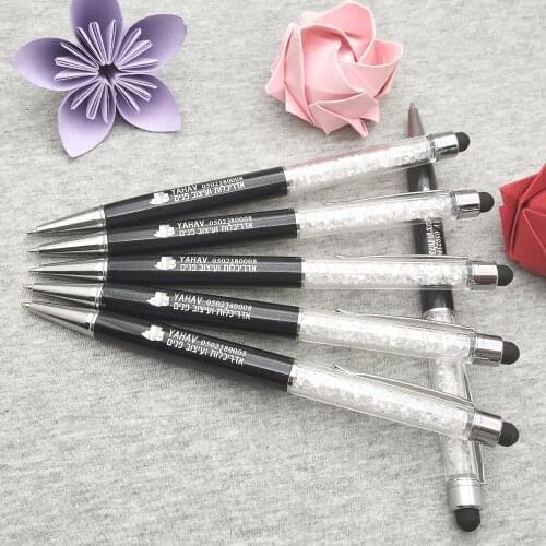 Unique Personalized party giveaways nice crystals stylus pen custom free with your logo design/email/telephone 20pcs a lot