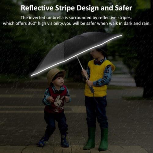 Wind Resistant Automatic Reverse Umbrella For Men Folding Business Reflective Umbrellas Rain Women Portable Large 10K Male Paras