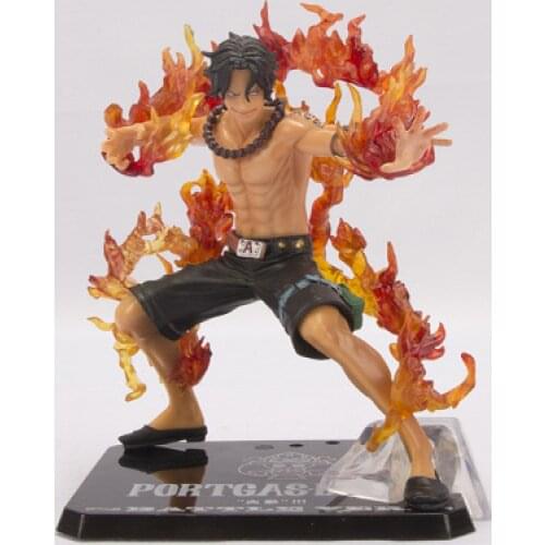 Japan Cartoons Q Version Anime Action Figures One Piece PortgasD Ace Pvc Model Toy Doll Decoration Collection Gift