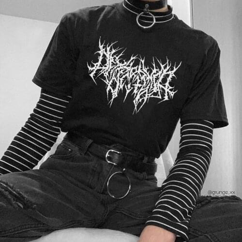 Summer Y2k gothic letter women T-shirt short-sleeved Ulzzang tees dark new vintage cartoon women clothing Harajuku hip-hop Tops