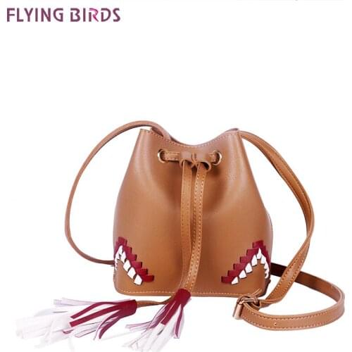 FLYING BIRDS Tassel Bag Famous Brand Bag Bucket Women Leather Handbags Bolsas High Quality Womens Messenger Bags Designer Tote
