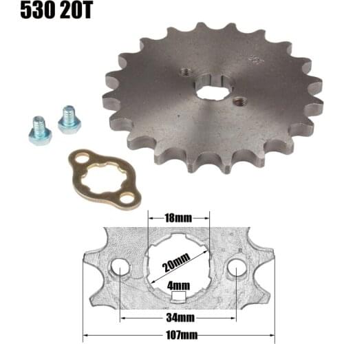 Front Engine Sprocket Star 530 20T 20mm For 530 Chain With Locker Motorcycle Dirt Bike PitBike ATV Quad Parts