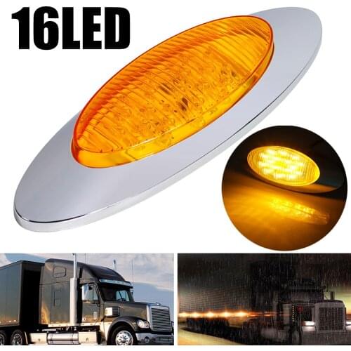 DC12V 16LED Side Marker Lights Car External Lights Warning Tail Light Auto Trailer Truck Lorry Lamps Boat Signal Lighting