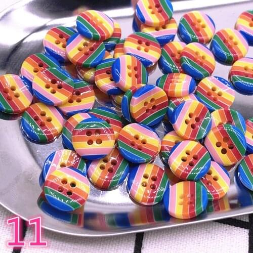 15pcs 12mm 4 Holes Round Resin Sewing Buttons Diy Decor Sewing Scrapbooking Multicolour #11