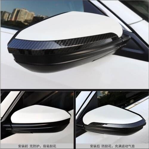 2PCS Carbon Fiber ABS Chrome Car Side Door Rearview Mirror Protect Strip Cover Trim For Honda Civic 2016 Car Styling Accessories