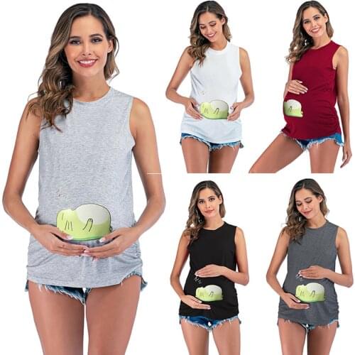 2020 Loading Women Maternity Short Sleeve Tops T-shirt Pregnancy Funny Clothes for Pregnant Maternity Hot Sale T-shirt Drop Ship