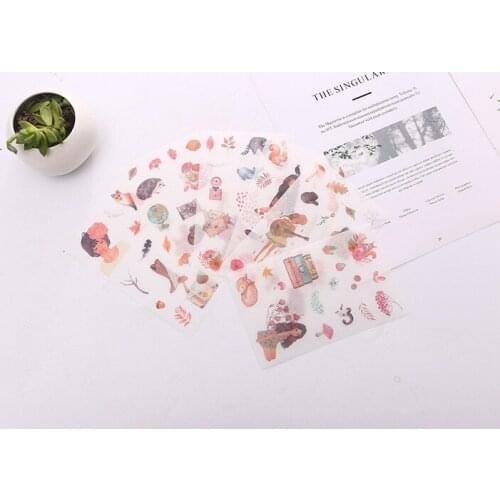 6pcs Lovely forest animal paper sticker Organizer Calendar Diary Book Planner Scrapbook Decoration Diary Sticker papeleria