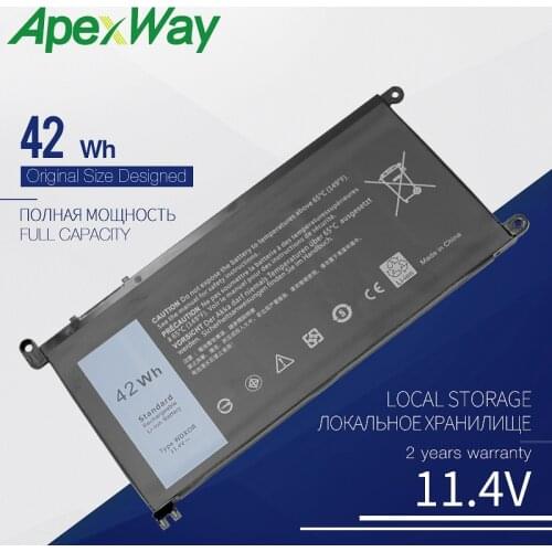 11.4V 42Wh New Laptop Battery for Dell WDXOR WDX0R 3CRH3 T2JX4 INS 13MF-2505T 15MF-1508TA for Inspiron VOSTRO 14 5468 15 5568