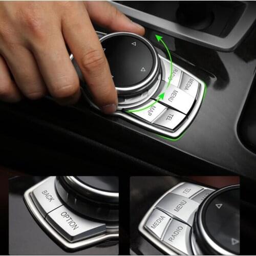 Car Multimedia Switch Buttons Cover Stickers For BMW X1 X3 X4 X5 X6 1/2/3/4/5/6/7 Series LHD Car Styling