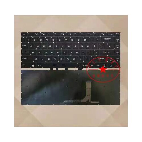US White backlit RGB keyboard for MSI GF63 Thin 8SC/GF63 Thin 8RB/GF63 Thin 8RCS/GF63 Thin 9SC/GF63 Thin 9RC/GF63 Thin 9RCX