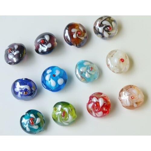 New 50pcs/lot flowers pattern geometry irregular rounds shape Straight hole beads diy jewelry earring/bracelet accessory