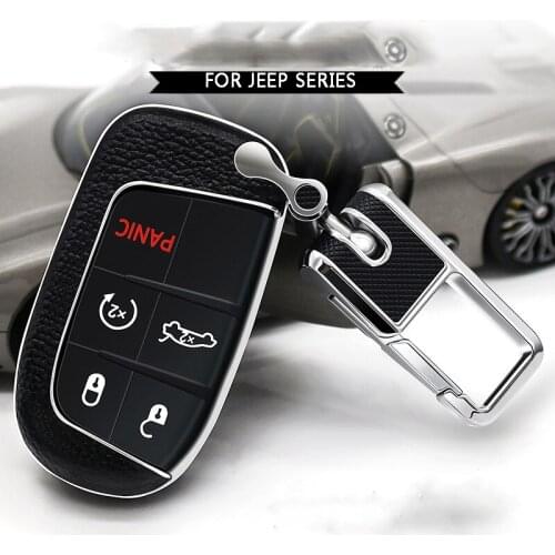 Car Key Case Cover fob For Grand Cherokee Compass Fiat Dodge Charger Dart Challenger Durango Chrysler 300C KEY BAG SHELL RING