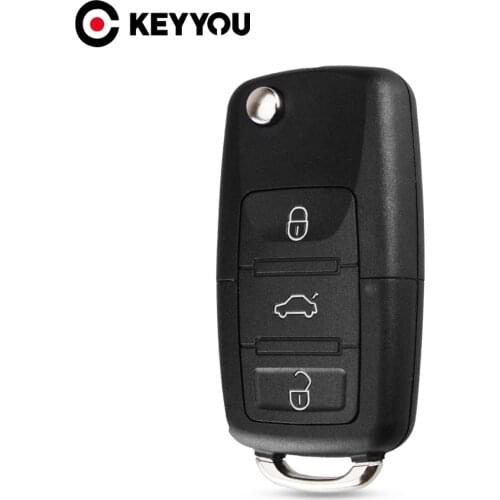 KEYYOU No Blade 2/3 Buttons Remote Flip Folding Car Key Shell Case For VW Volkswagen MK4 Bora Golf 4 5 6 Passat Polo Bora Touran