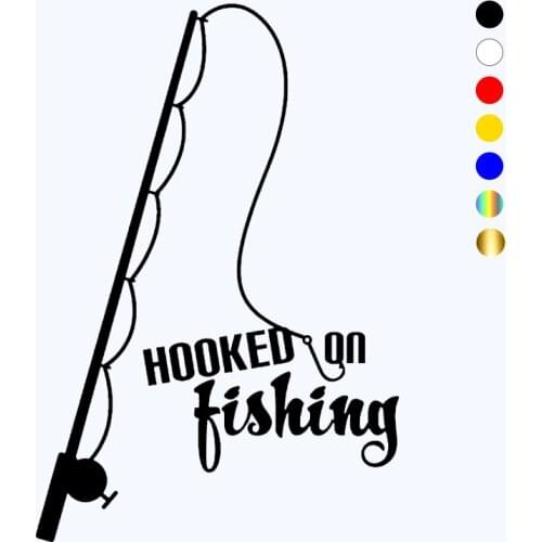 CK3380# hooked on fishing vinyl car sticker reflective waterproof cool waterproof removable decal self-adhesive car auto sticker