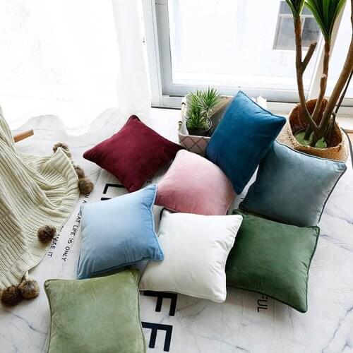 35x35cm Cushion Cover Throw Pillow Case Velvet Solid Color Nordic Decorative Pillowcase For Home Sofa Livingroom Decor