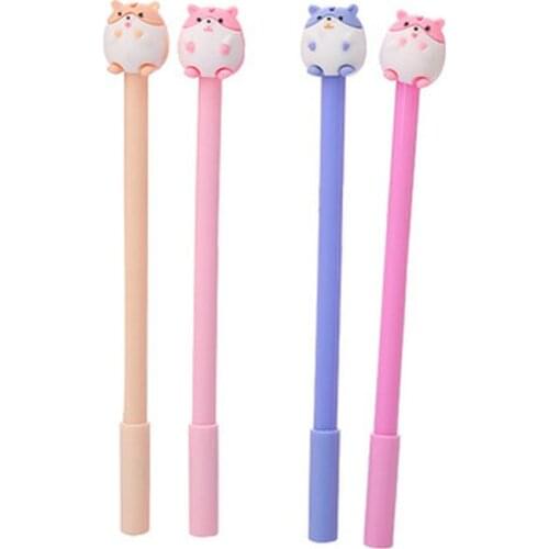Hamster Gel Pen 0.5mm Cute Cartoon Gel Pens Novelty Student Kawaii Pens Black Stationery Writing Pen Kawaii School Supplies