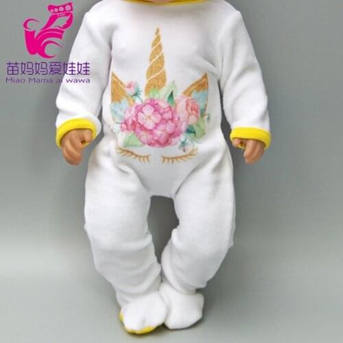 Doll Coat Pants Unicorn Romper Clothes for Baby Doll Dress Sets for 18" Bebe Doll Accessories Toys Wear