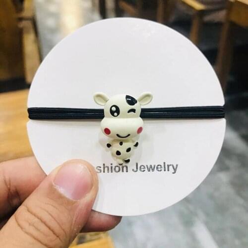 Japanese Korean Style Hot Selling Fashion New Arrive Acrylic Bulls Hair Band Women Girls High Elastic Hair Rope Hair Rings Gifts