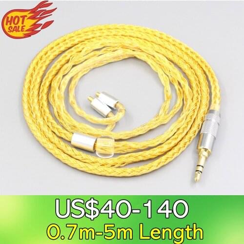 LN007362 16 Core OCC Gold Plated Braided Earphone Cable For Dunu T5 Titan 3 T3 (Increase Length MMCX)