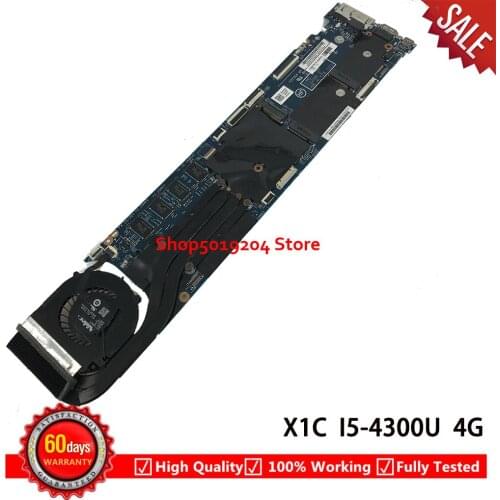 12298-2 48.4LY26.021 00UP975 For lenovo thinkpad X1C X1 Carbon laptop motherboard LMQ-1 MB with i5-4300 CPU 4G RAM Mainboard