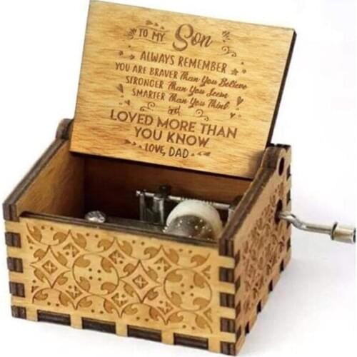 Engraved Music Box - You are My Sunshine, Gift for Son from Mom - You Are Stronger Than You Seem, Smarter Than You Think - From
