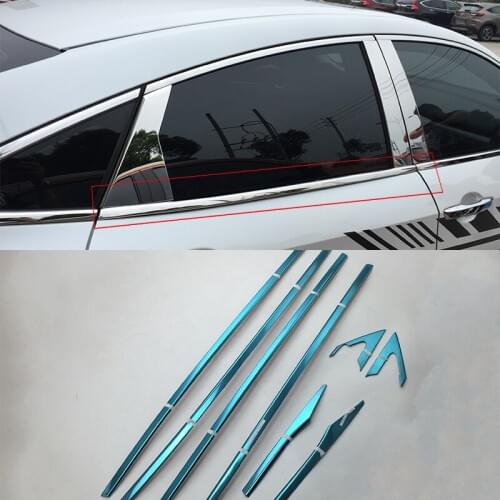 Car body kits stainless steel window frame trims down Pedal Car Sticker For HONDA CIVIC 2017