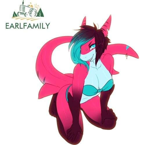 EARLFAMILY 13cm x 10.4cm for Gummy Shark Car Stickers Simple Waterproof Decals Scratch-Proof Creative Car Door Protector DIY