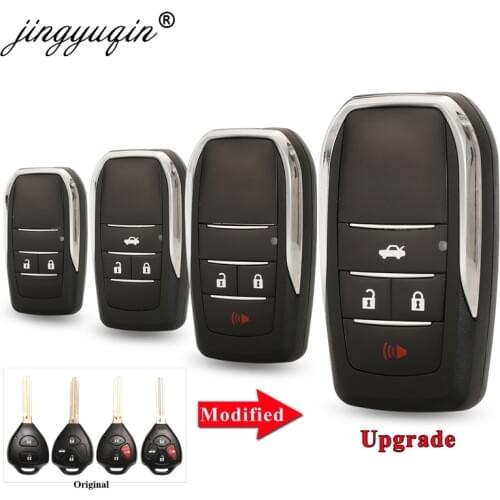 Jingyuqin Upgrade 2/3/4 Button Flip Key Case For Toyota Reiz Camry Rav4 Yaris Corolla 4Runner Avlon Folding Car Remote Key Shell