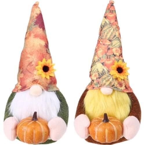 Fall Autumn Gnome Pumpkin Sunflower Swedish Nisse Tomte Elf Dwarf Thanksgiving Y1QB