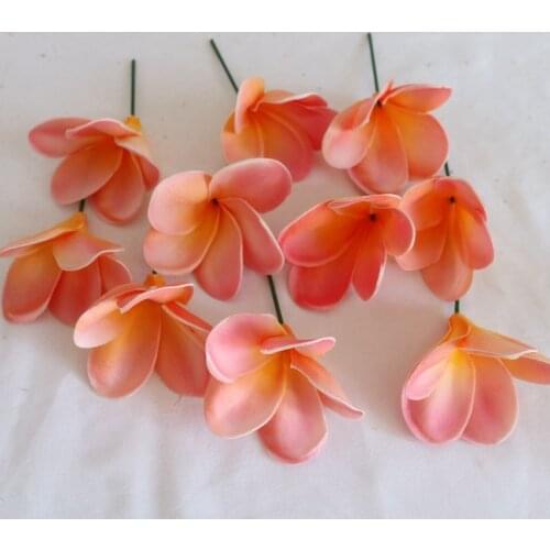 Plumerias Real Touch frangipani Flower head cake Toppers Wedding Decoration Artificial Flowers Hawaii tropical flower 20PCS
