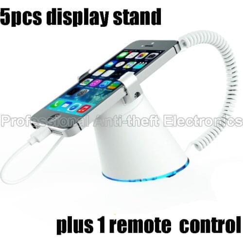 Cell phone security anti-theft display stand with alarm and charging function for mobile phone retail store exhibition