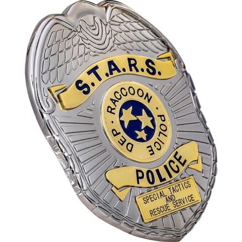 RE2:Remake Leon Kennedy Cosplay S.T.A.R.S. RPD Pin Badge Limited Edition Collectors Game Anime Steel